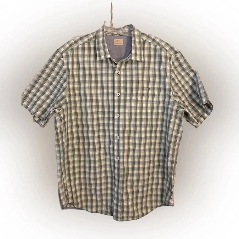 Tommy Bahama Jeans Plaid Short Sleeve Button Up Shirt Size XL